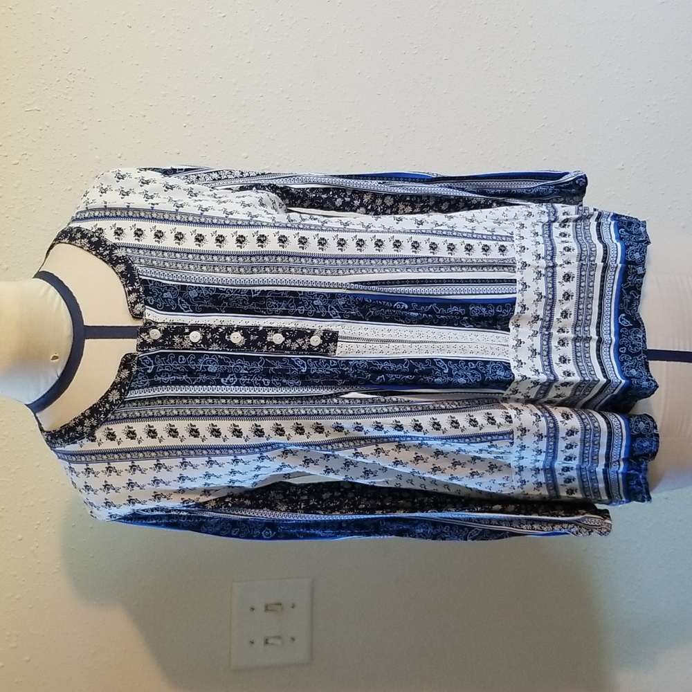 Mystree Blue and White Long Sleeve